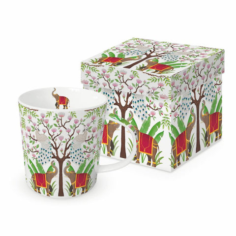 Elephants & Peacocks Gift-Boxed Mug
