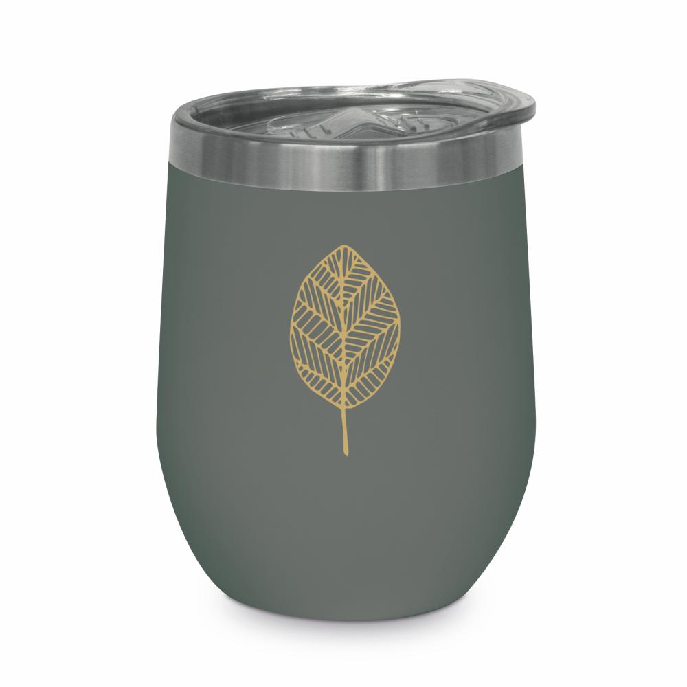 Pure Gold Leaves, anthracite Stainless Steel Beverage Tumbler