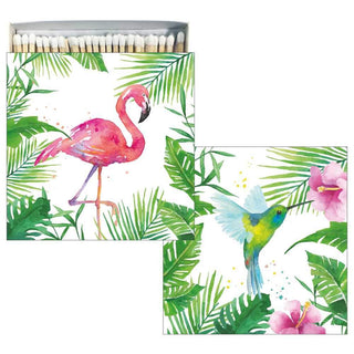 Tropical Flamingo / Hummingbird Square Box Matches