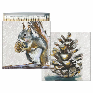Squirrel / Pine Cone Portrait Square-boxed Matches