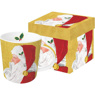 Yuletide Santa, Gold Gift-Boxed Mug