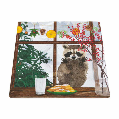 Hearth Time Raccoon Square Plate