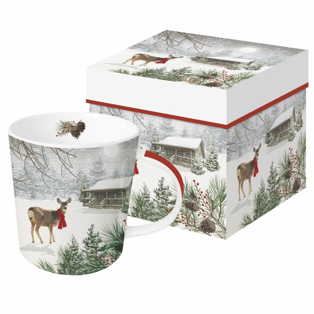 Wintry Deer gift-boxed mug