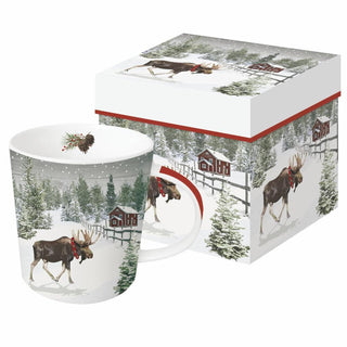 Wintry Moose gift-boxed mug