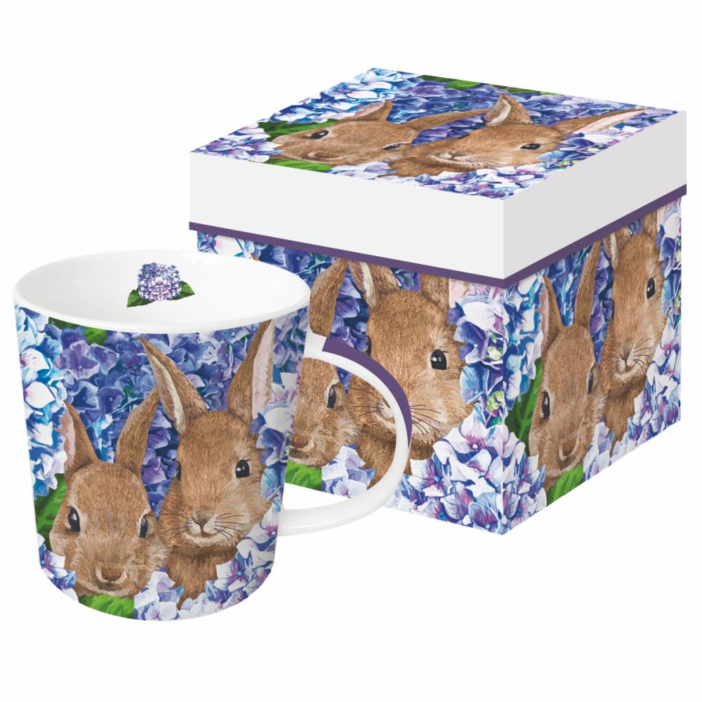 Hydrangea Bunnies Gift-boxed Mug