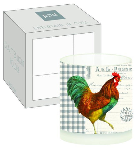 French Rooster Boxed Tea Light Holder (min.6)