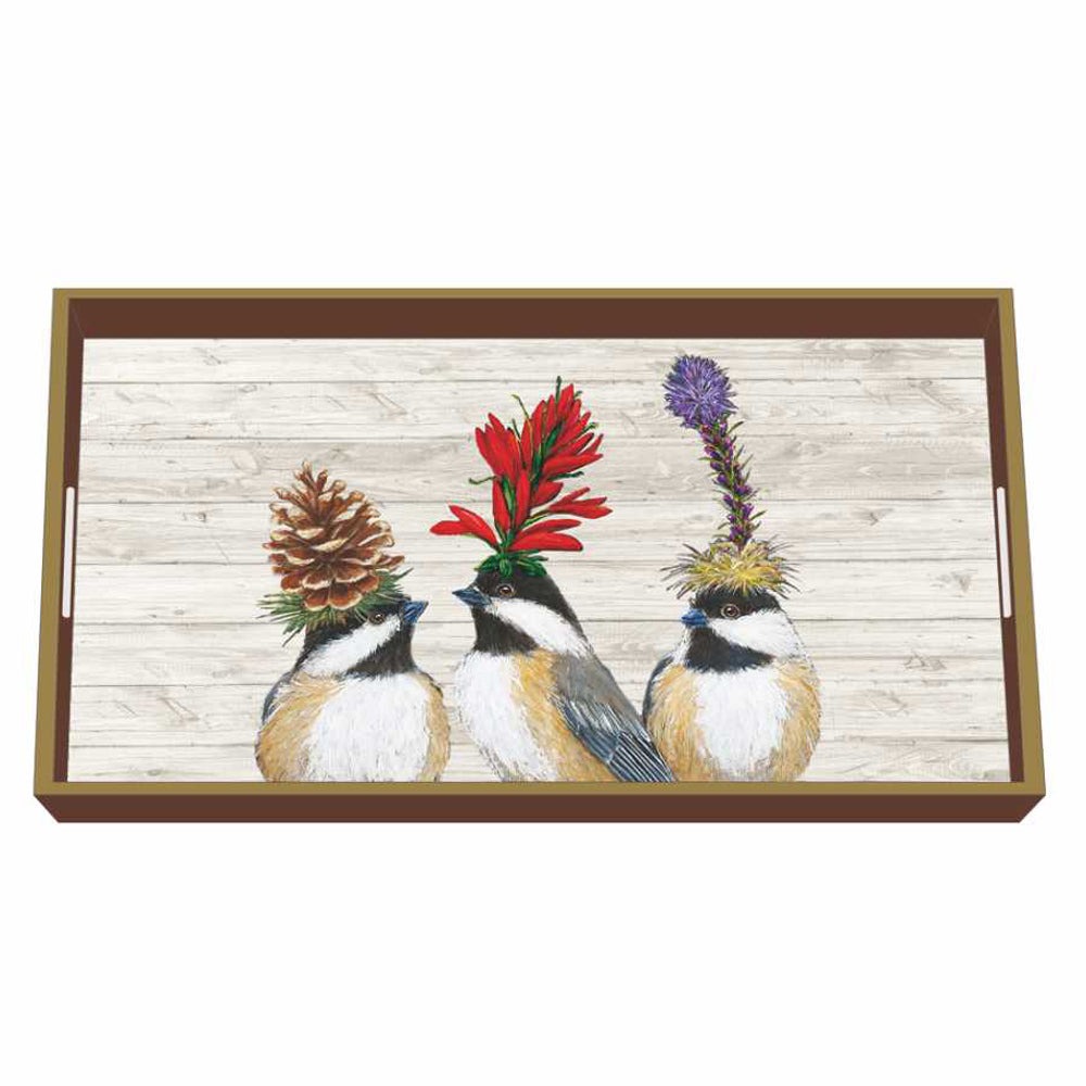 The Chickadee Sisters Wood-Lacquered Vanity Tray