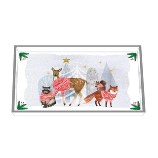 Winter Gathering Wood-Lacquered Vanity Tray