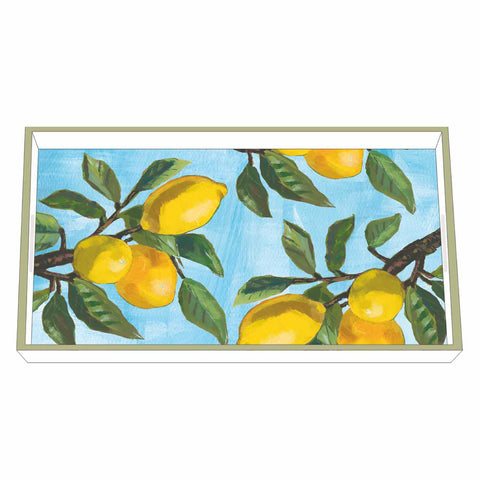 Lemon Musée Wood Lacquered Vanity Tray