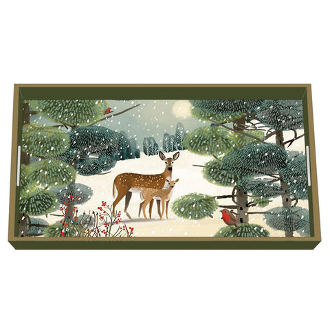Holiday Meadow Wood Lacquer Vanity Tray