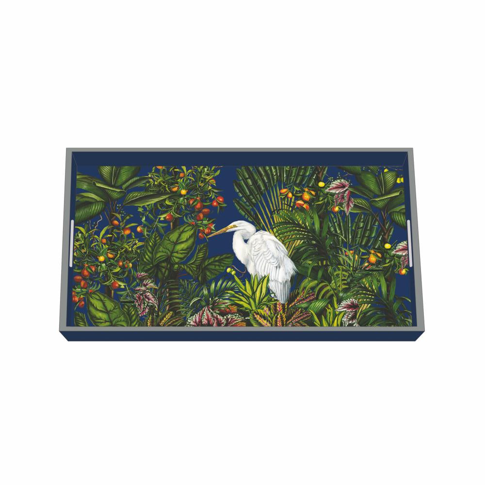 Egret Island Wood-Lacquered Tray