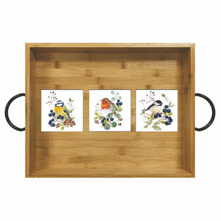 Les Oiseaux Bamboo Serving Tray
