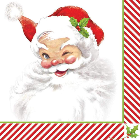 Winking Santa Beverage Napkin (min.12)