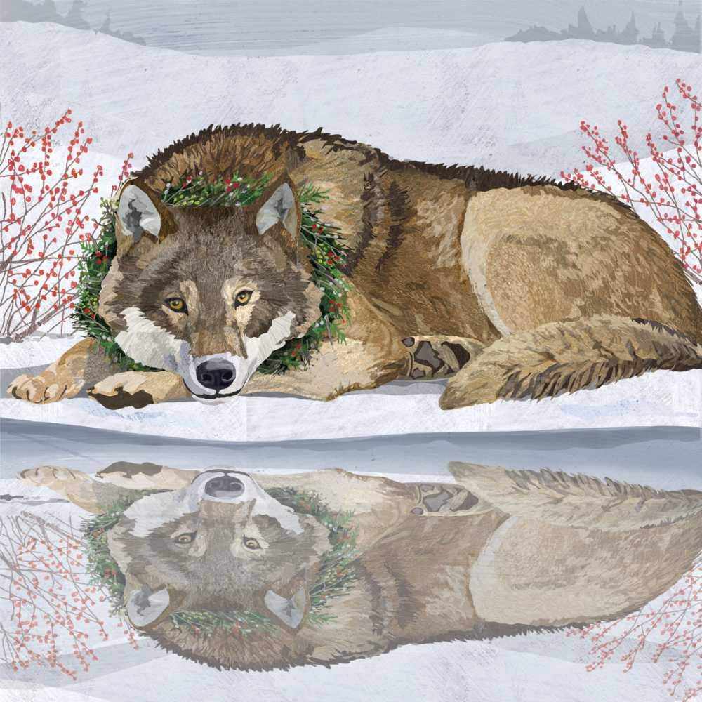 Wolf Reflected Napkins