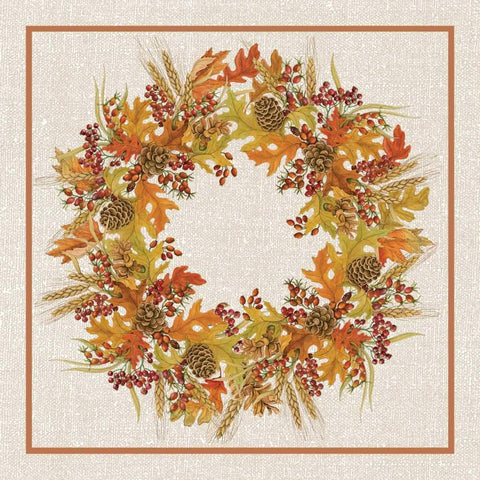 Harvest Wreath Beverage Napkin