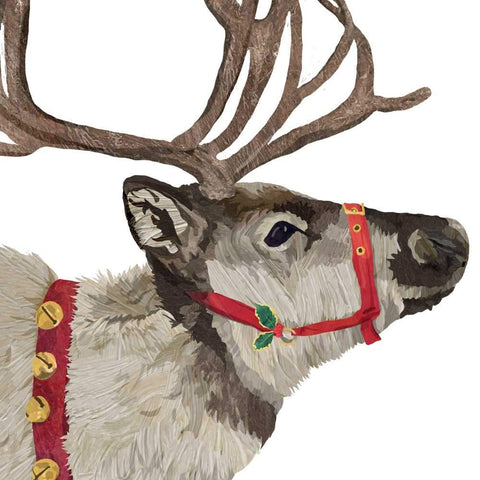 Yuletide Reindeer, White Napkins
