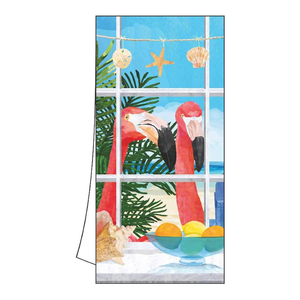 Oceanview Flamingos Kitchen/Bar Towels