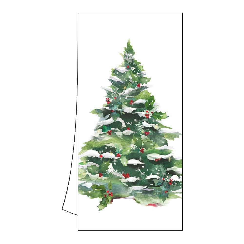 Winter Tree & Wreath Kitchen Towel