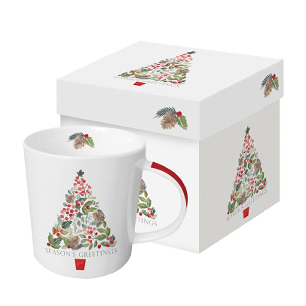 Merry Greetings, white Gift-Boxed Mug
