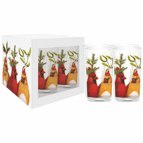 Holiday Party Drinking Glasses, Set of 4