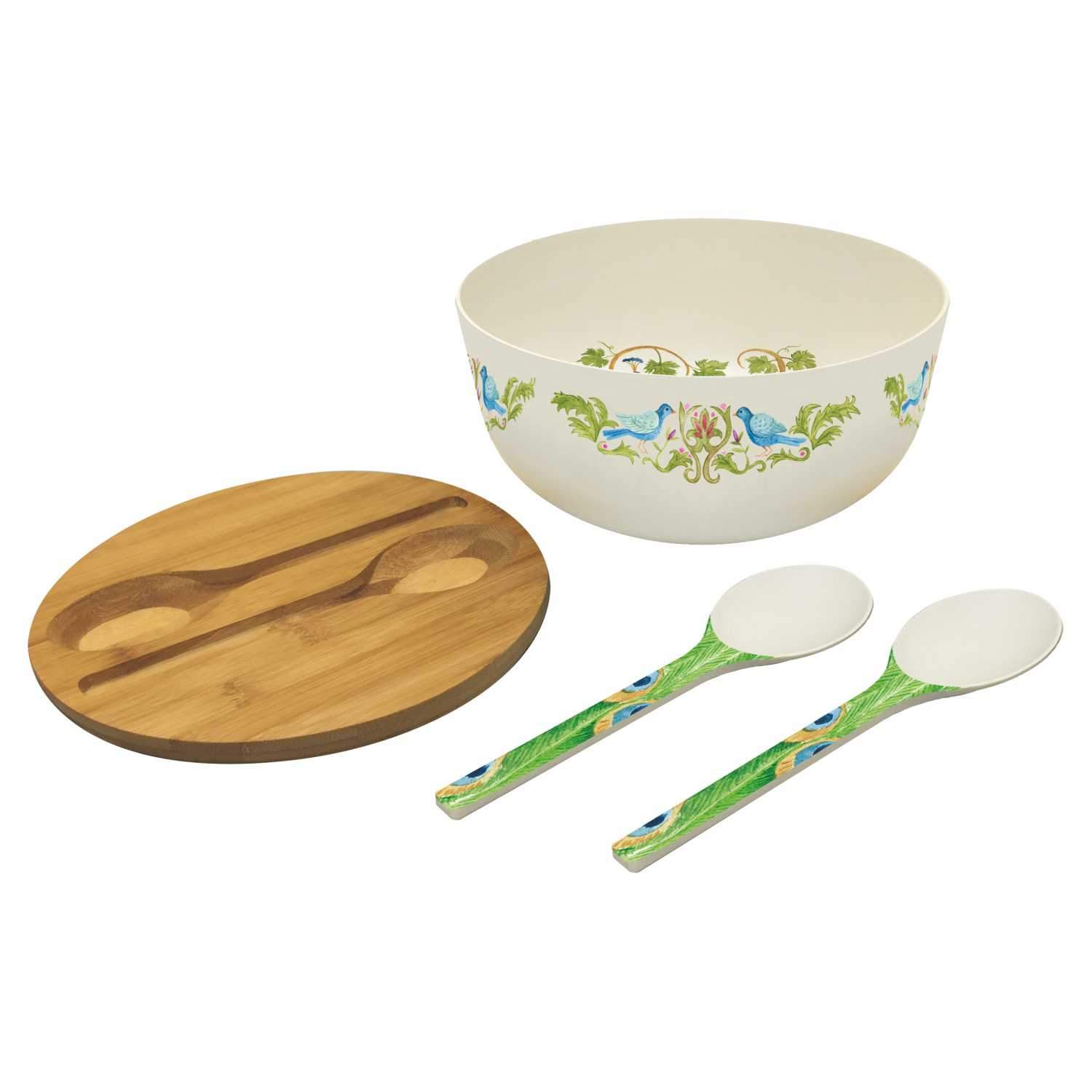 Arkitechen Salad Bowl With Accessories - Bamboo- Shop Now!