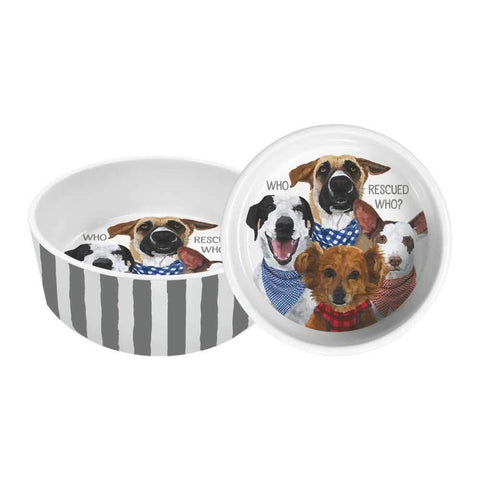 Who Rescued Who? 8" Pet Bowl