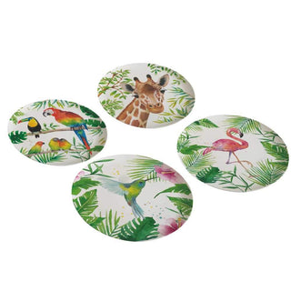 Tropical Flamingo Bamboo Plate Set