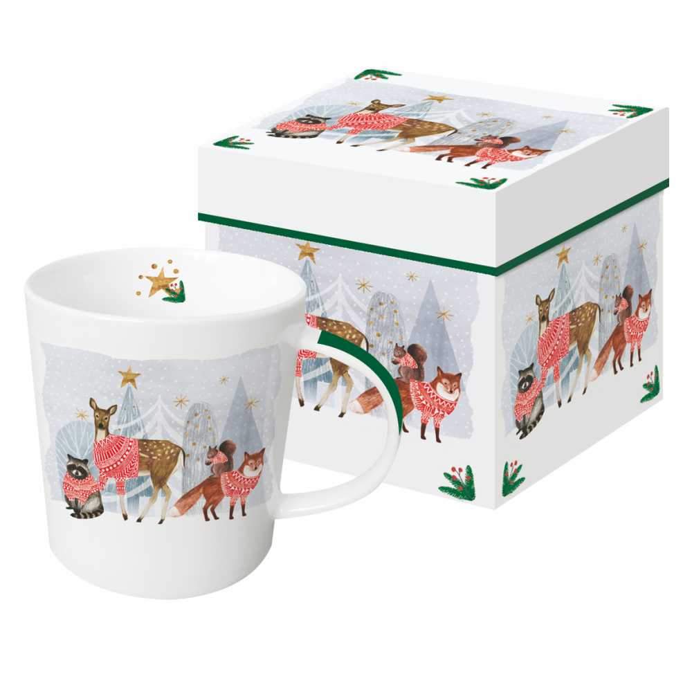 Merry Christmas Enamel Coffee Wine Cup Deer Print Drink Mug