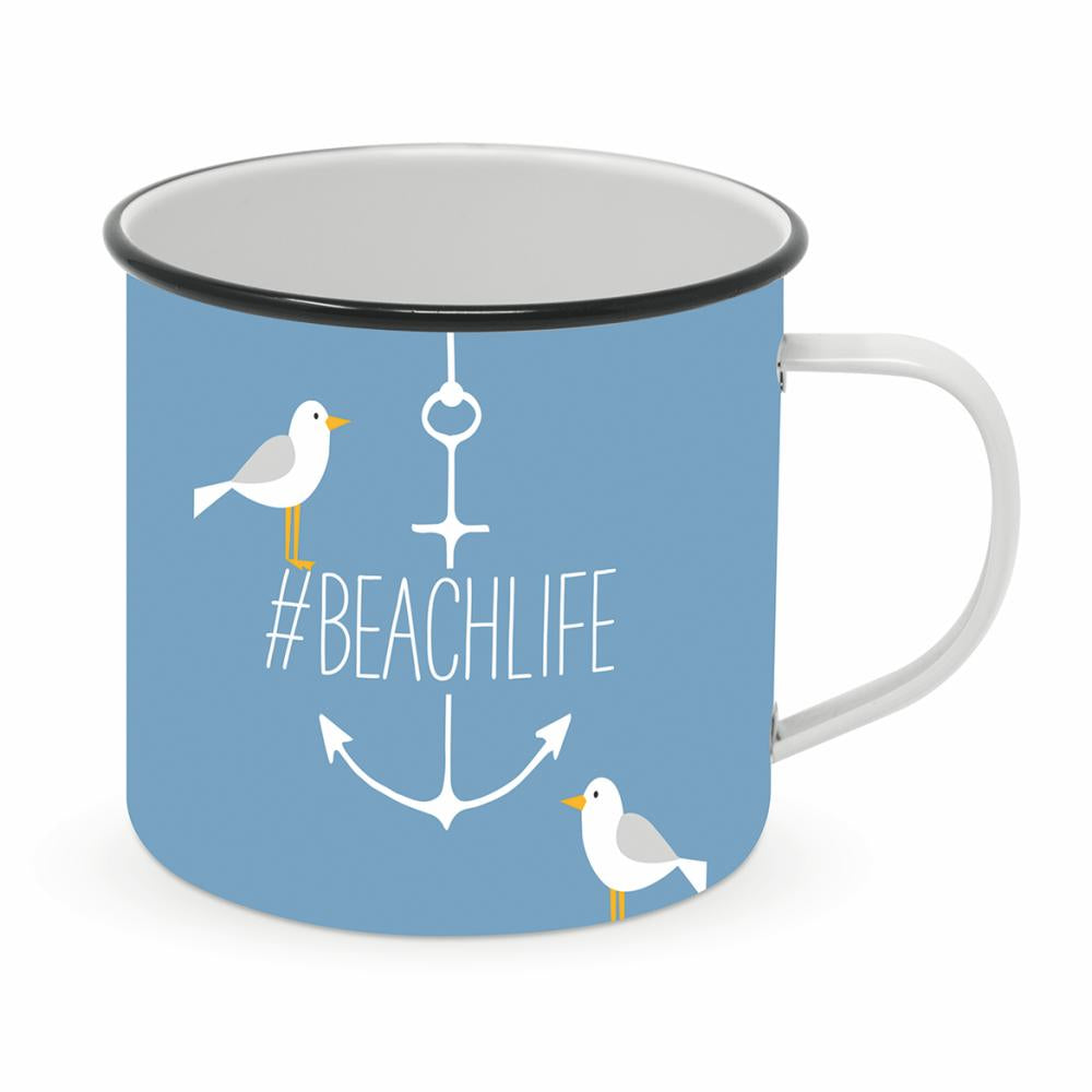 Beach Life Tin-Enamel Mug
