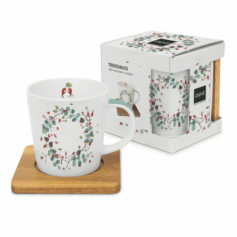 PPD PAPERPRODUCTS DESIGN PORCELAIN GIFT BOXED MUGS SET WINTER IMPRESSIONS
