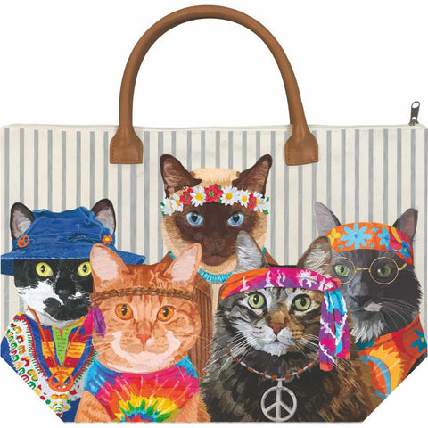 Groovy Cats Canvas Tote Bag
