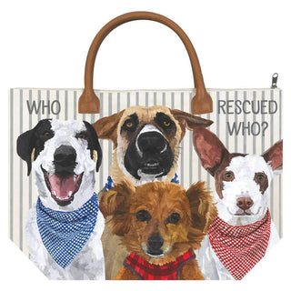 Who Rescued Who? Canvas Tote Bag